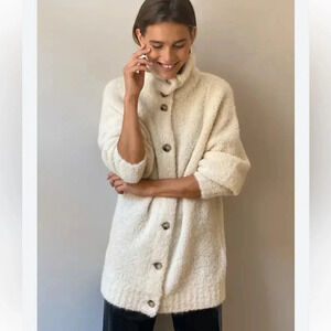 Artizia Wilfred Oversized Alpaca Cardigan Sweater Cream Size XXS